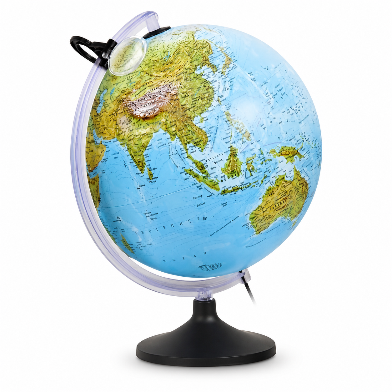 Glob geografic iluminat Uranio 30 cm – detalii 3D, lumina ambientala si design premium - imagine 3